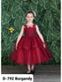 Little Girls Burgundy Illusion Neckline Lace Organza Flower Girl Dress 2-6 - SophiasStyle.com